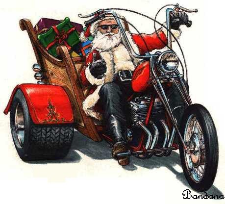 Le Pere Noël arrive en Harley Davidson - Chez bandana